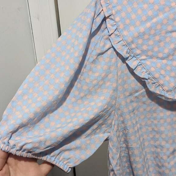 Nwt Greylin | Trina Gingham Top with Oversized Collar - Picture 6 of 14